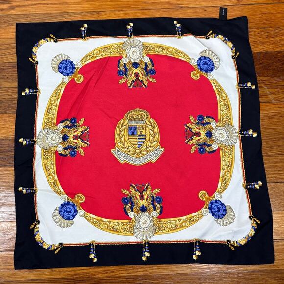 20.5" square 100% silk scarf *stain* Preppy Nautical Old Money Classic - Picture 1 of 5
